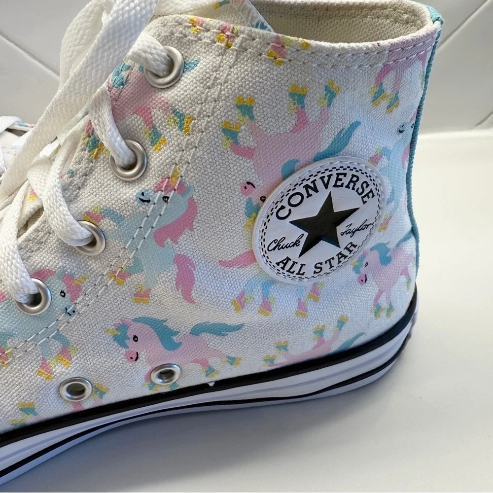 Converse Chuck Taylor All Star Girls Junior 5 Unicorn High Top Shoes Sneakers